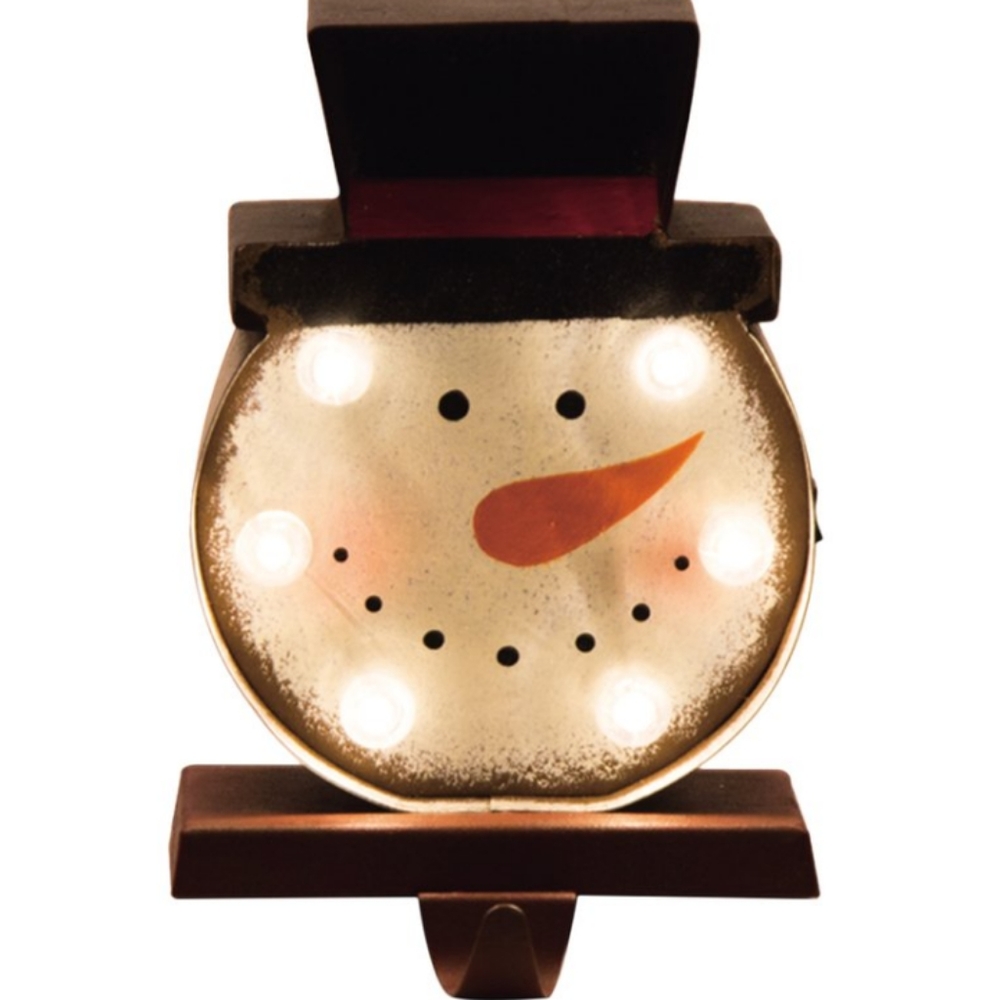 Snowman LED Christmas Stocking Holder